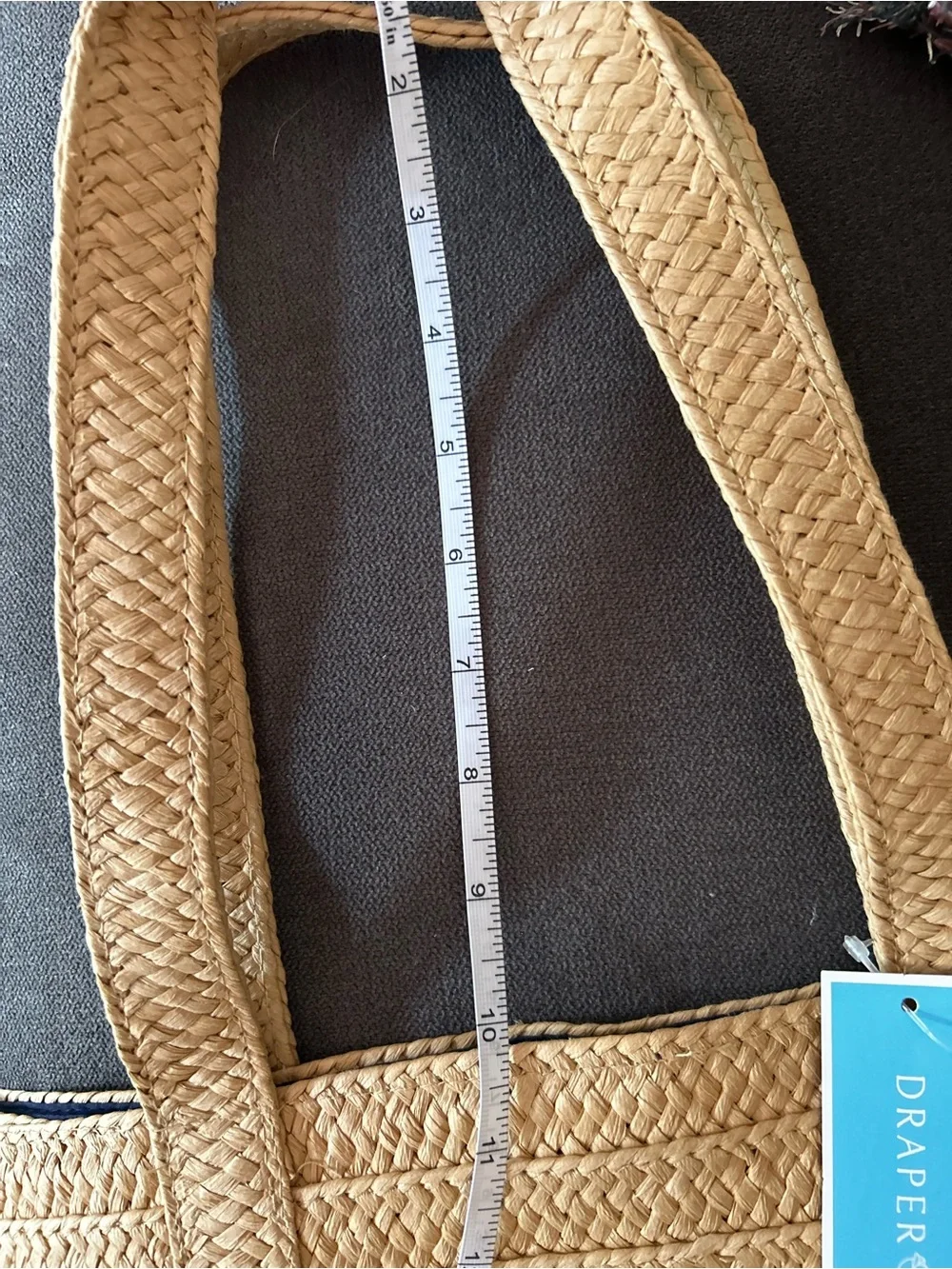 Draper James Everyday Straw Tote Bag Tan Summer Beach NWT